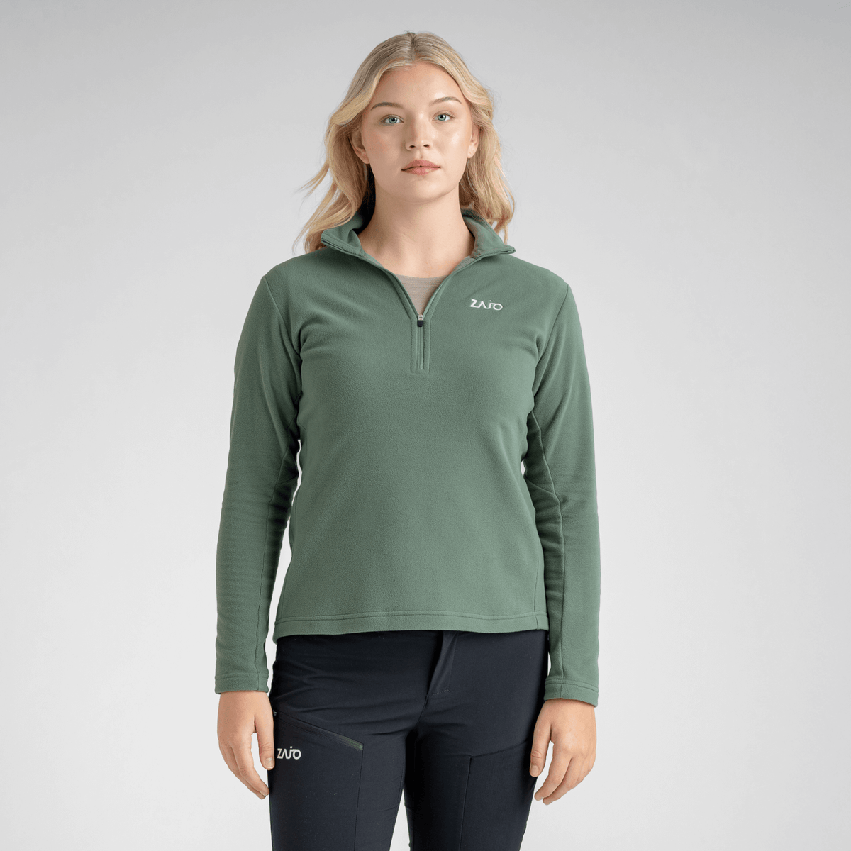 Auro Women's Fleece Zip Top — Black Olive