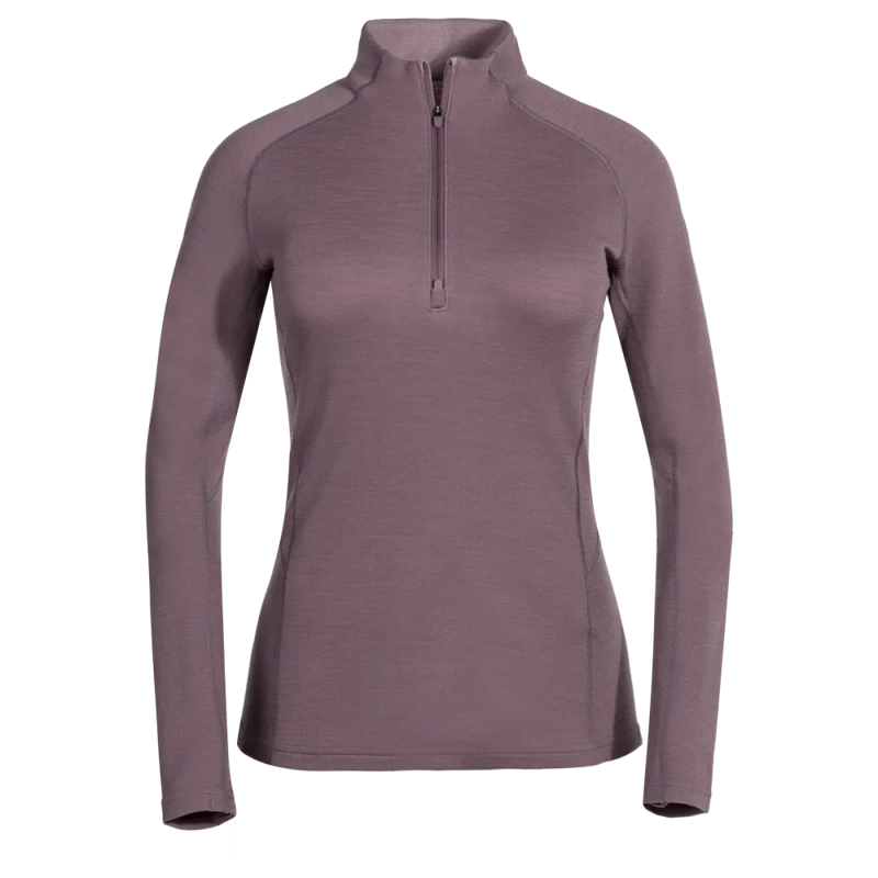 Hejma Women's Merino Zip Top — Grape Mauve