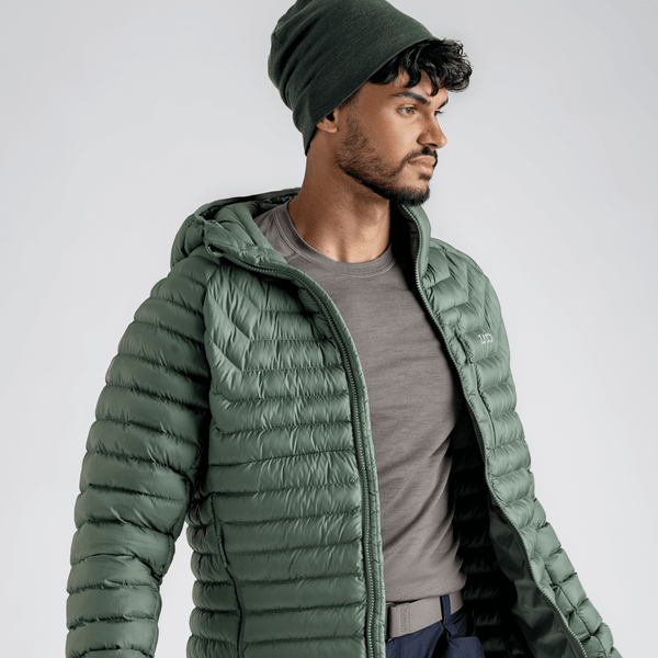 Nubaro Men's Insulated Hooded Jacket — Golden Brown